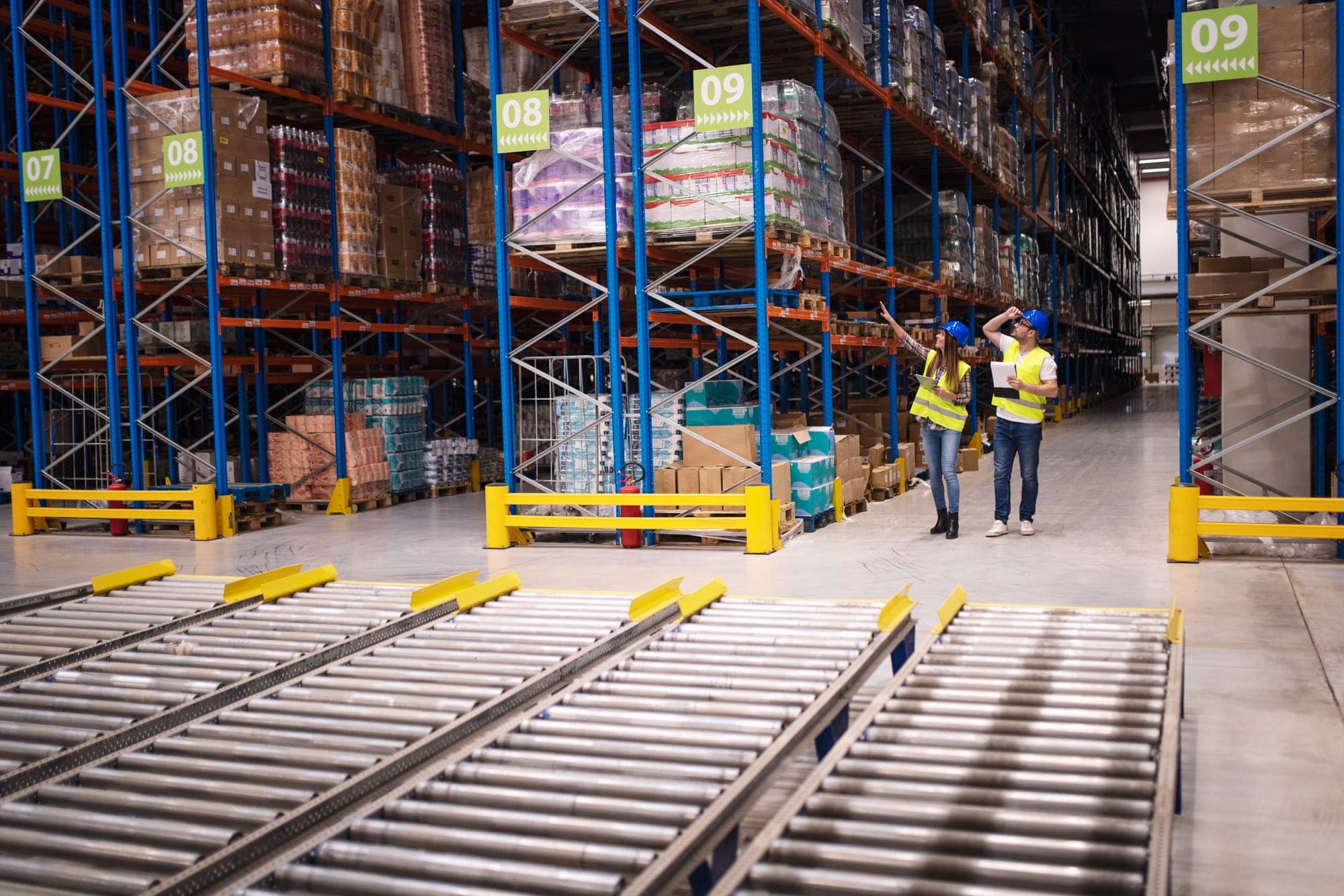 Bulk inventory stored on the warehouse floor
